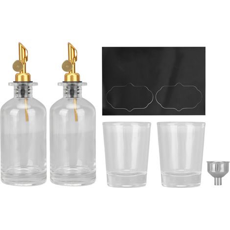Distributeur de Rince-Bouche en Verre 350ML, Bouteille Multifonction avec Bec Verseur pour Huile d'Olive, Salle de Bain et Cuisine (1/4)
