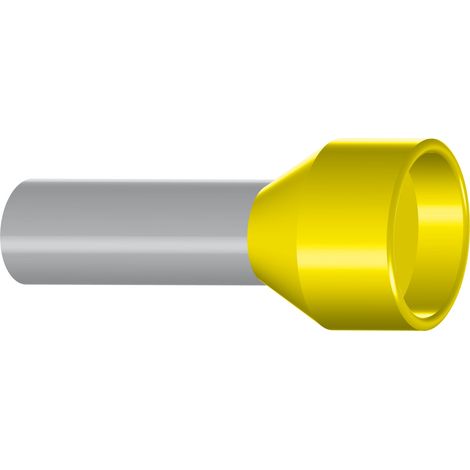 Embout de câblage isolé pour fil souple section 70mm² - jaune - collerette isolante - Sachet de 25 pièces