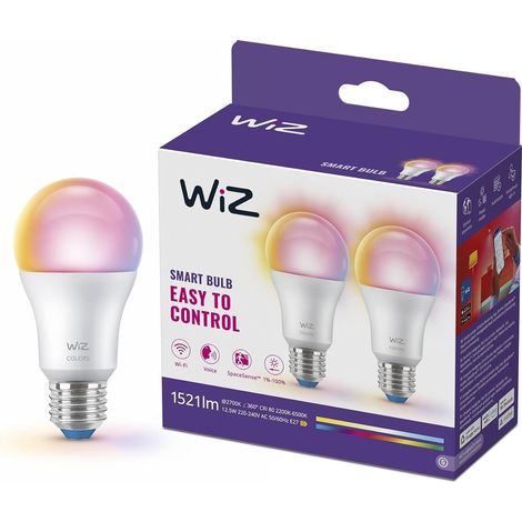 Ampoule LED connecté A60, Lumière multicolore, Pack de 2 (1/5)