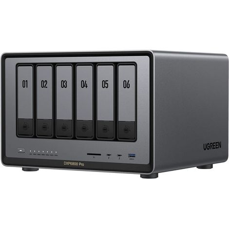 Server di file NAS Ugreen DXP6800 Pro, 6 dischi, Intel i5-1235U, 8 GB DDR5, 2 porte 10 GbE, HDMI 8K, SD 4.0