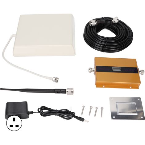 Amplificateur de signal mobile Or GSM/DCS/P21 Antenne plate extérieure câble 10m antenne intérieure petite 110-240V (prise UK) (1/5)
