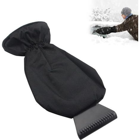 Grattoir à glace pour voiture avec gants - Dégivreur pare-brise, anti-glace, compatible avec pare-brise, vitres arrière et latérales