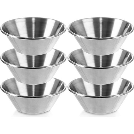 Bol de acero inoxidable para salsas, 6,5 cm, 40 ml, 6 unidades. (1/4)