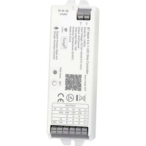 Tuya 5-in-1 Bluetooth Mesh RGB LED Strip Controller CCT LM053