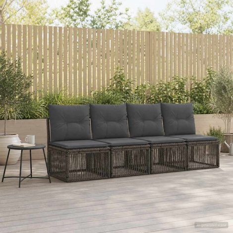 Teenpull – 4-Sitzer-Sofa 4 pcs 4-Sitzanzahl Grau Poly-Rattan (1/5)