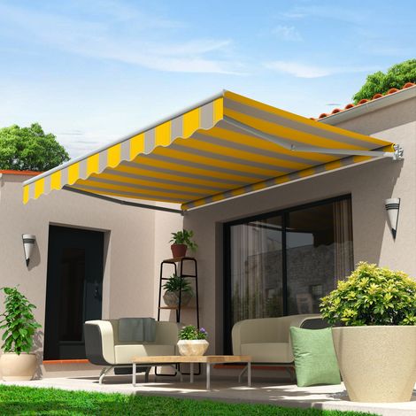 Toldo logia BERMEO 4,00x2,50 M Manual con manivela (Manual - Gris antracita estructurado RAL7016ST - Amarillo gris DHR09) (1/3)