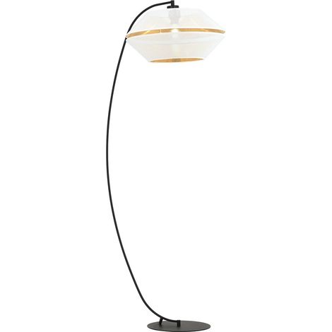 Lampadaire arc MALIA noir blanc/or E27 métal Emibig (1/5)