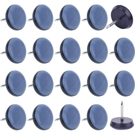 42 deslizadores de muebles de 16 mm con clavos inoxidables VABNEER - Deslizadores de silla con clavos de teflón PTFE para mover muebles pesados sin esfuerzo - Protección de suelos