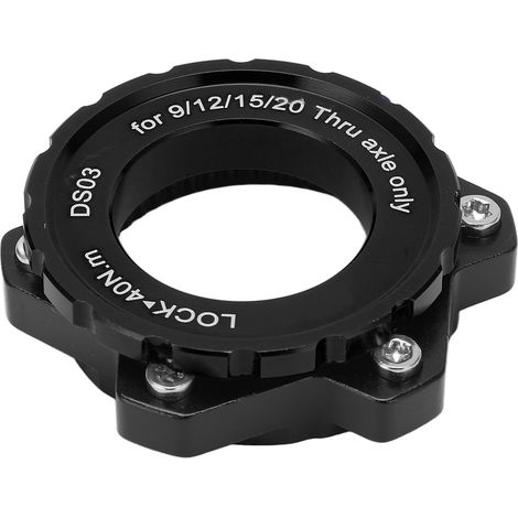 Adaptateur de moyeu d'axe traversant MEIJUN Centerlock vers 6 boulons, bague de verrouillage, alliage d'aluminium, noir
