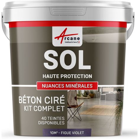 Béton ciré sol en kit, primaire et vernis de finition inclus - 10 m² (en 2 couches) Figue - ARCANE INDUSTRIES