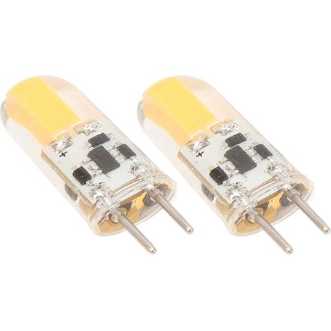 Lot de 2 ampoules LED en silicone GY6.35 COB 1505 3W 12V 300LM pour placards, penderies, extérieur, maison, bureau, plafond, lumière blanc chaud 2700K-3000K (1/5)