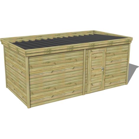 ABRI DE JARDIN bois traité 27mm, 5,7x2,6m, 15m2 (1/3)