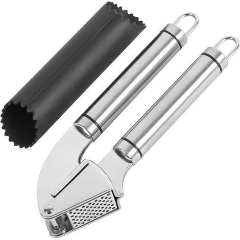 2pcs acier inoxydable Garlic press concasseur d'ail garlic crusher MORTIER (1/4)