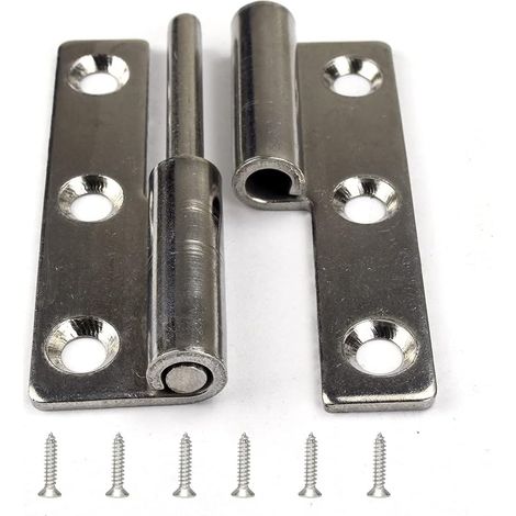 Paquete de 4 bisagras de puerta desmontables de 2,5", de acero inoxidable, para zurdos.