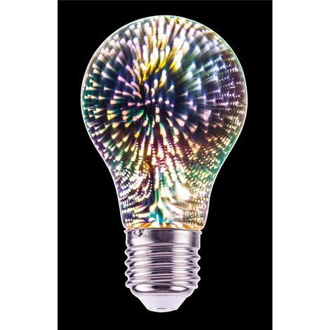 Ampoule LED avec Effet Feu d'Artifice 3D pour un Éclairage d'Ambiance Décoratif E27 A60 5 w 80 lm 360° 230 v Aucun Scintillement, Blanc, luminaire robuste et pratique, pensé pour durer (1/5)