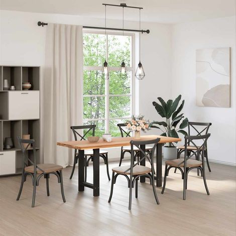 Maison Exclusive - Gambe per tavolo da pranzo nere 2 pz 60x(72-73) cm in acciaio