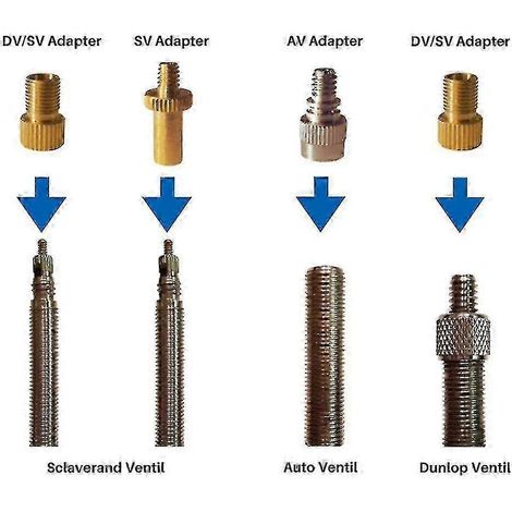 Kit de 10 embouts de gonflage pour pompe, adaptateurs de valve Presta/Schrader pour chambre à air de vélo de route et fixie Walkbee 2025 (Walkbee AB). (1/5)
