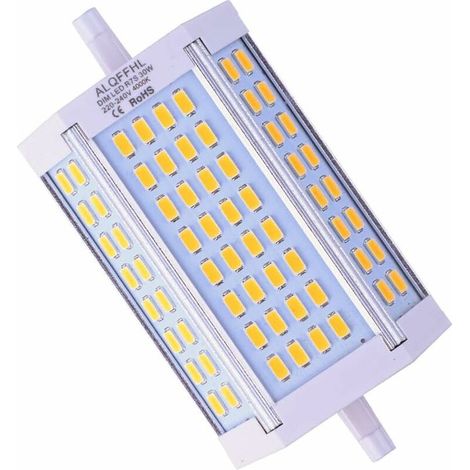 Ampoule LED R7S 118mm Dimmable 30W, LED Linéaire Projecteurs de type J à double extrémité (200W 300W Halogène T3 Equivalent), 3000LM 4000K, Lampes murales/de sécurité/de sol (Blanc Naturel) (1/5)
