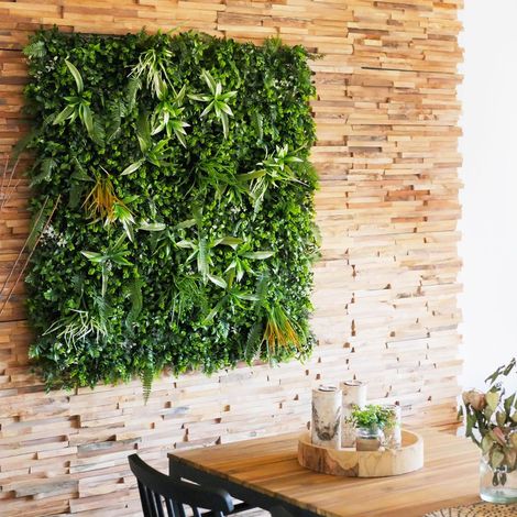 Agco – Mur végétal savane décoration murale intérieure 1m x 1m – Effet naturel – Zéro entretien – Fixation simple et rapide