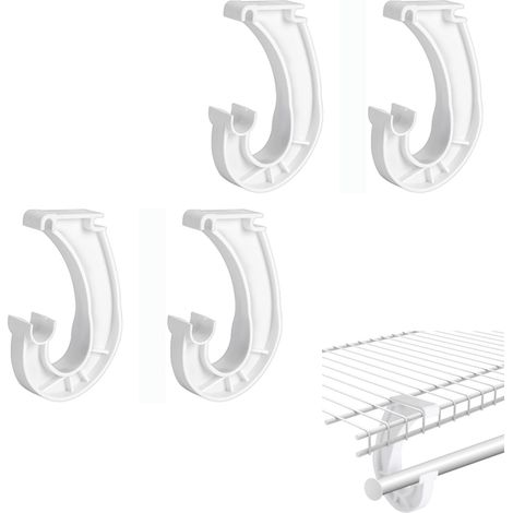 Lot de 4 supports de tringle à vêtements à suspendre, robustes, en forme de J, pour accrocher des vêtements, du rangement et des rideaux ect