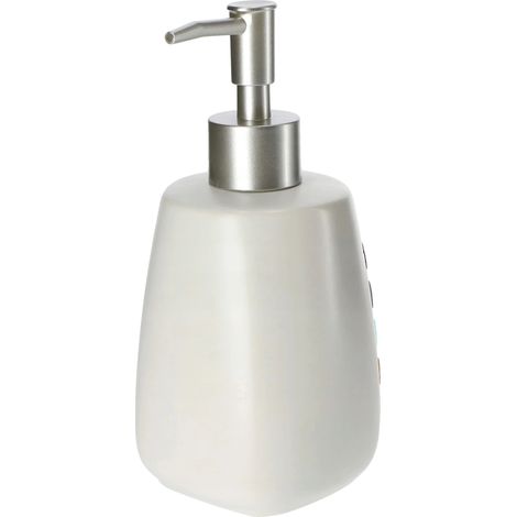 Dispensador de jabón, material cerámico, capacidad de 400 ml, diseño minimalista, apto para jabón líquido, acabado liso. (1/5)