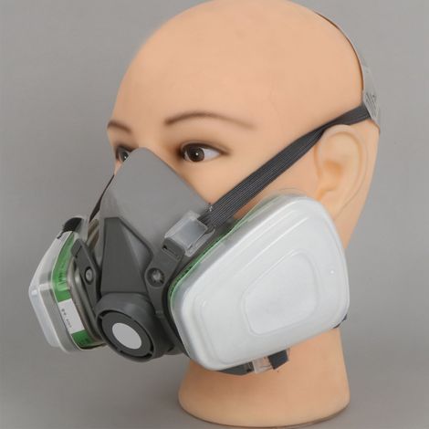 Ensemble de 7 cartouches filtrantes à particules pour masque de protection à gaz, avec éponge filtrante en caoutchouc. (1/5)