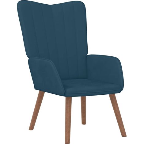 vidaXL Sillón de relax de terciopelo azul (1/2)