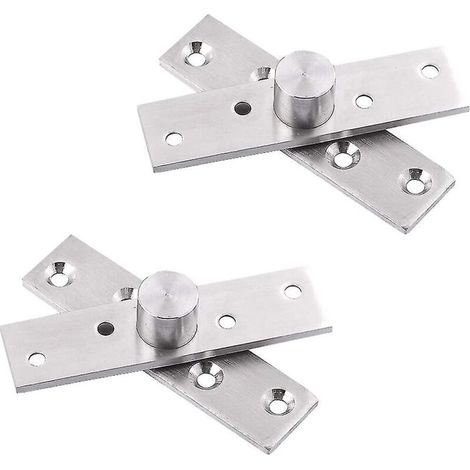 Set mit 2 Edelstahl-Drehtürbändern (360°) inklusive 75 x 17 mm Befestigungsschrauben (1/4)