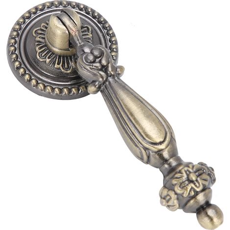 Lot de 4 poignées décoratives en bronze à un trou avec vis de fixation - Accessoires pour meubles (1/5)