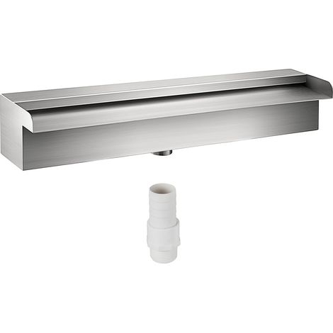 Débit d'eau constant, fontaine cascade en inox 304 pour bassin et piscine, large ouverture, avec connecteur 30 cm (1/5)