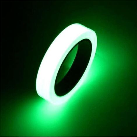 Fluorescent Scotch Tape 10m x 1.5cm, Self-Adhesive Fluorescent Tape, Glow in the Dark Tape, Green Luminous Adhesive Tape, Phosphorescent Green Tape for Stairs, Switches, Bicycles, Camping (1/5)