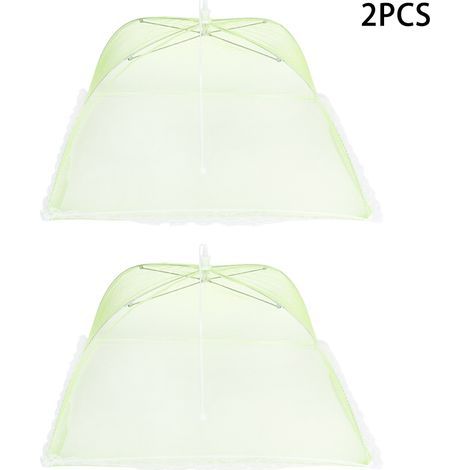 2 pièces Housse de table pliante anti-mouches, tente couvre-aliments en moustiquaire (1/5)