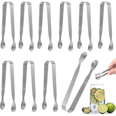 Pince à Sucre - yd - 10 Pièces - Acier Inoxydable 304 - 11 cm - Multifonctionnelles (1/4)