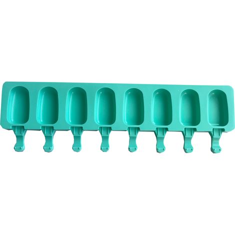 Moule à glace en silicone (vert), modèle à 8 trous, idéal pour faire des glaces à l'eau maison. (1/5)