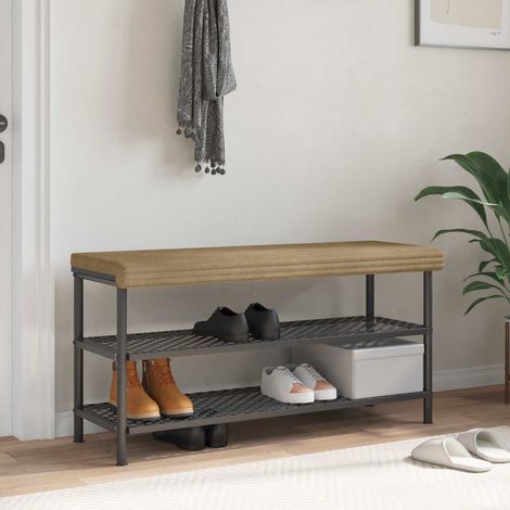 vidaXL Cojín de banco Terciopelo de Corduroy Gris topo (1/5)