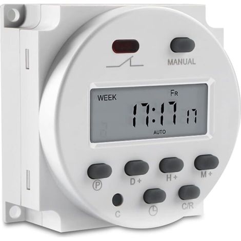 Programmierbarer 12-Volt-Digitaltimer mit LCD-Bildschirm und wasserdichtem Zeitrelais zur Stromversorgungssteuerung - Crezuo