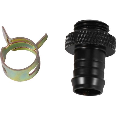 2 raccords à barbes pour radiateur de refroidissement liquide d'ordinateur, dissipateur thermique en cuivre, collier de serrage pour tube de 3/8 pouce de diamètre intérieur, G1/4 chromé - FFY (1/4)