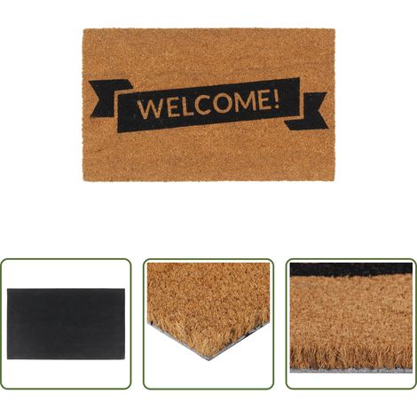 Tapis de sol - Tapis de porte naturel 45x75 cm fibre de coco touffeté (1/5)