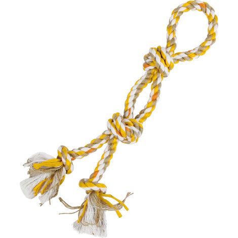 Jeu en coton-juta coloré avec des noeuds de 50 cm pour les chiens qui font leurs dents (1/2)