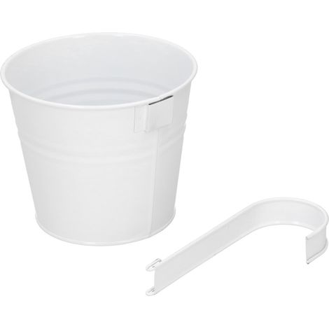 Ensemble de 4 pots muraux en fer pour plantes succulentes, accessoires de jardin et de balcon (blancs, détachables) (1/5)