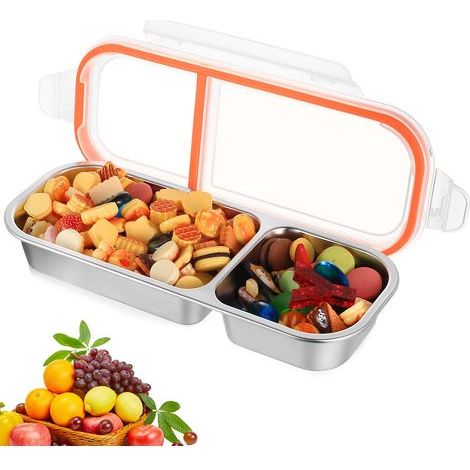 Bento Lunch Box, Boite Bento Box, Boite à Gouter Compartiments, Boîte à Goûter avec 2 Compartiments, Boîtes à Goûter Divisées (1/5)