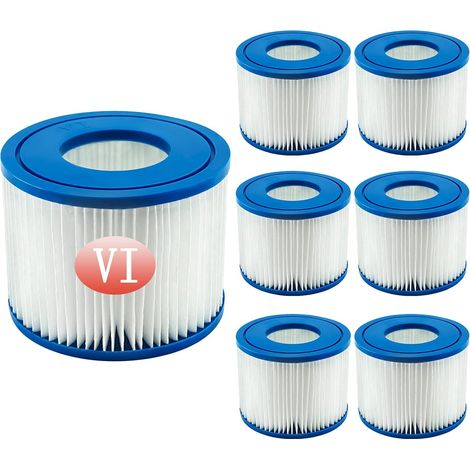 Cartouche filtrante VI pour spas Bestway, lot de 6 pièces de rechange compatibles avec les modèles Miami, Vegas, Monaco (BW58323) et Bestway 58239. (1/5)