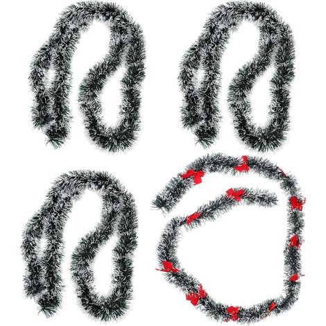Lot de 4 Rubans Décoratifs Rouges en Pet pour Sapin de Noël, Accessoires Suspendus pour Décoration Festive Intérieure, Guirlande Colorée pour Maison, Bureau et Fêtes (1/5)
