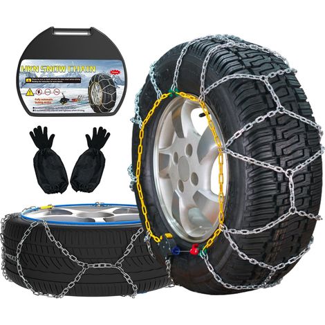 Chaînes Neige Automatiques, 2 Pièces x 12mm, Montage Rapide en 1 Minute des Chaînes Neige Avec Tendeur Automatique,Chaîne de Traction Universelle de Secours Pour Voitures, Pickups et SUV (HKN 130) (1/4)