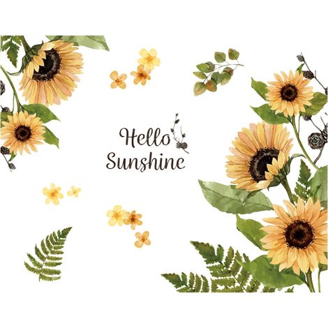 Stickers muraux tournesol 3D (Dimensions : 105 cm x 83 cm) (1/5)