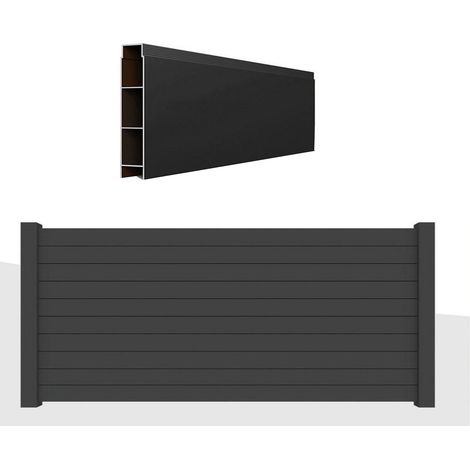 Listone doga AluCOMPACT Alluminio colore Antracite 12x180cm spessore 20mm profili per recinzioni frangivento staccionate