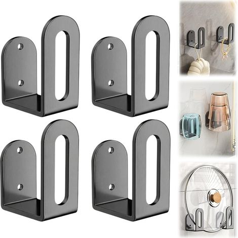 Set di 4 supporti sottopensile in acciaio al carbonio per coperchi di pentole e taglieri (grigio) (1/2)