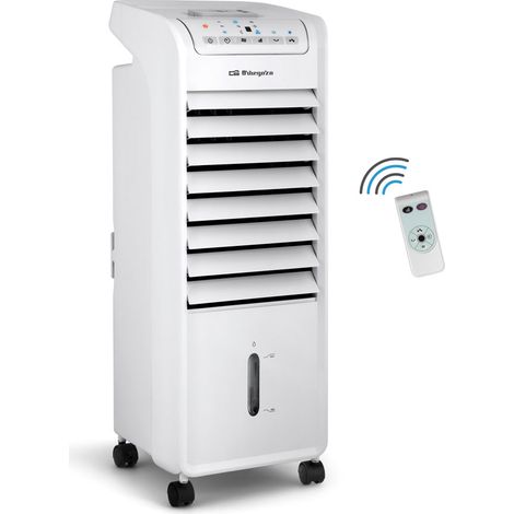Orbegozo climatizador evaporativo AIR 46, 3 velocidades, depósito 6 litros, temporizador, mando a distancia, filtro de aire, acumuladores de frío, 55 W