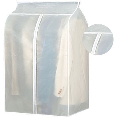 Housse à vêtements suspendue transparente et extensible, lavable, pour ranger manteaux et costumes (50 x 60 x 90 cm).