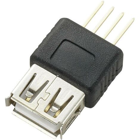 Connecteur USB pour montage sur circuit imprimé femelle, droit Typ A Prise USB type A 774854 TRU COMPONENTS Contenu: 1 pc(s) S813211 (1/3)